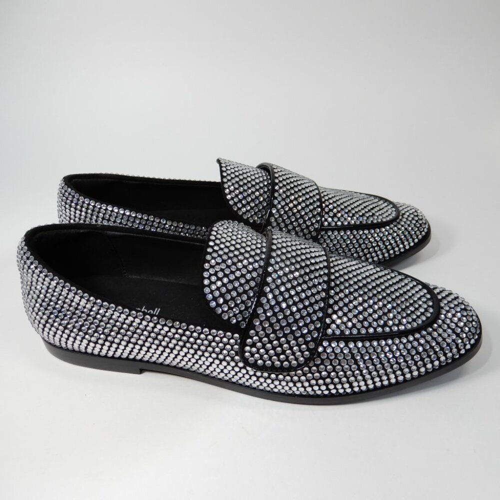 Jeffrey Campbell Velvit Penny Loafers Size 8 Rhinestone Apron Toe Flats NEW - Picture 6 of 12